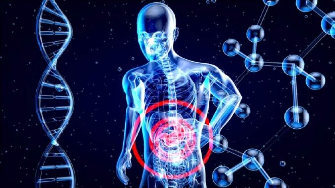 Image d'un homme se tenant le ventre en raison de problème intestinaux.