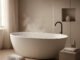 Une scène chaleureuse et premium illustrant le bain chaud comme rituel de relâchement et de récupération. L’ambiance est sobre, apaisante et élégante, avec une esthétique bien-être haut de gamme.
